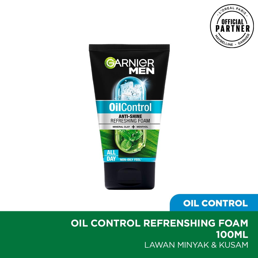 Garnier Men Turbolight Oil Control Cooling Foam Skin Care - 100ml (Perawatan Pria Untuk Kulit Wajah 