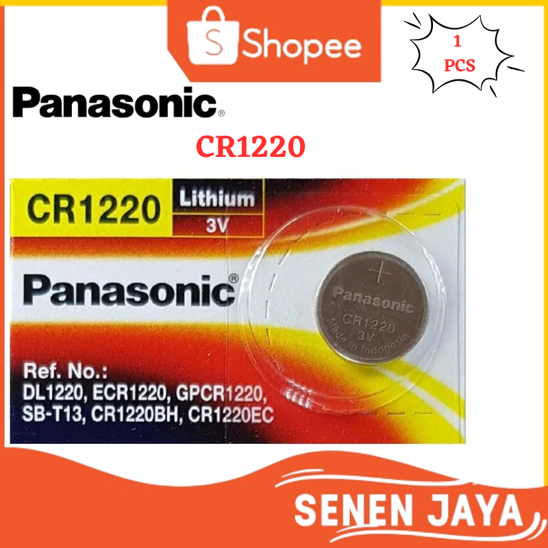 Baterai CR1220 PANASONIC Harga 1 Pcs Batre Kancing CR1220 3V Lithium Button Cell PANASONIC CR1220