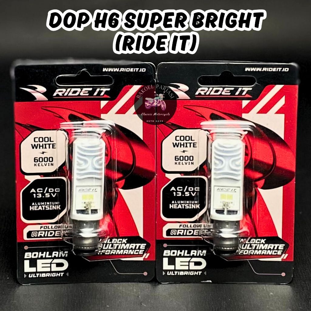 Lampu Dop Depan Motor LED Ride It Super Bright H6 K1 Lampu Depan Universal Semua Motor bebek/matic