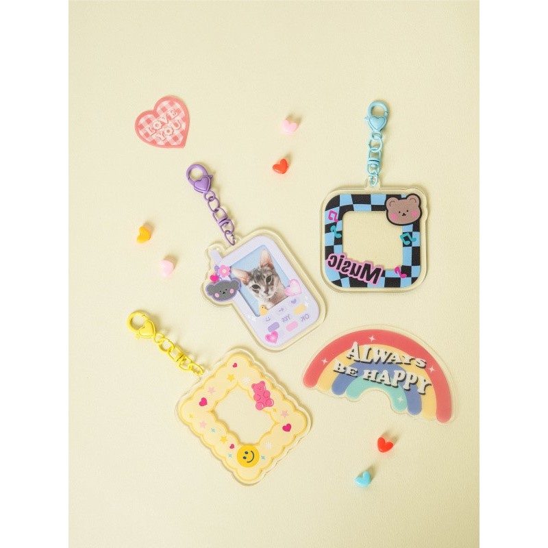 Original Daiso Photo Square Holder Keyring