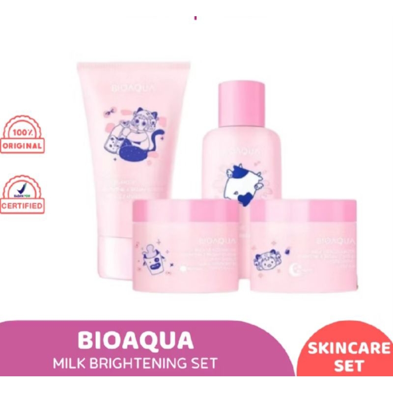 Bioaqua Milk Niacinamide Glow Brightening Set - 4pcs