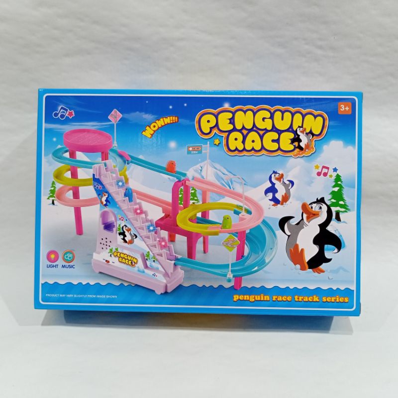 MAINAN ANAK PENGUIN RACE TRACK. TRACK SLIDE TOYS PENGUIN RACE.