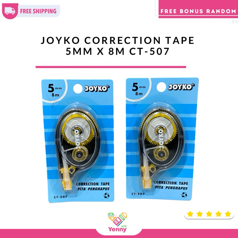 

Joyko Correction Tape 5M X 8MM (CT-507) | Joyko Tip-X Pita