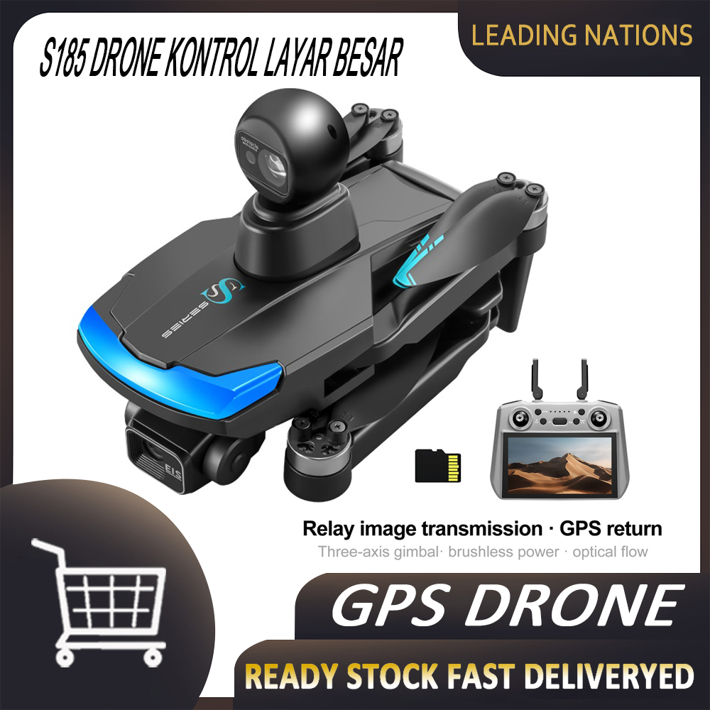 Drone S185 3 Axis Gimbal GPS 8K Kamera 3 Axis Stabilizer Penghindar Radar