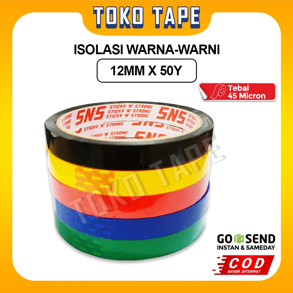 

ISOLASI WARNA WARNI 12 MM x 50 YARD SNS