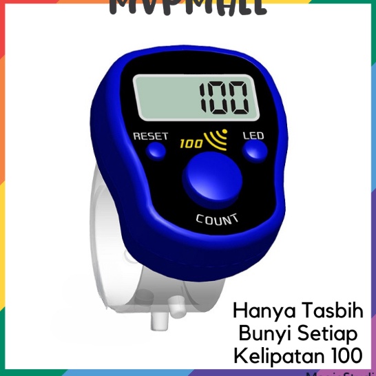 BERSAHAJA Tanpa Kemasan Tasbih LED Alarm Tasbih Jari Zikir Cincin