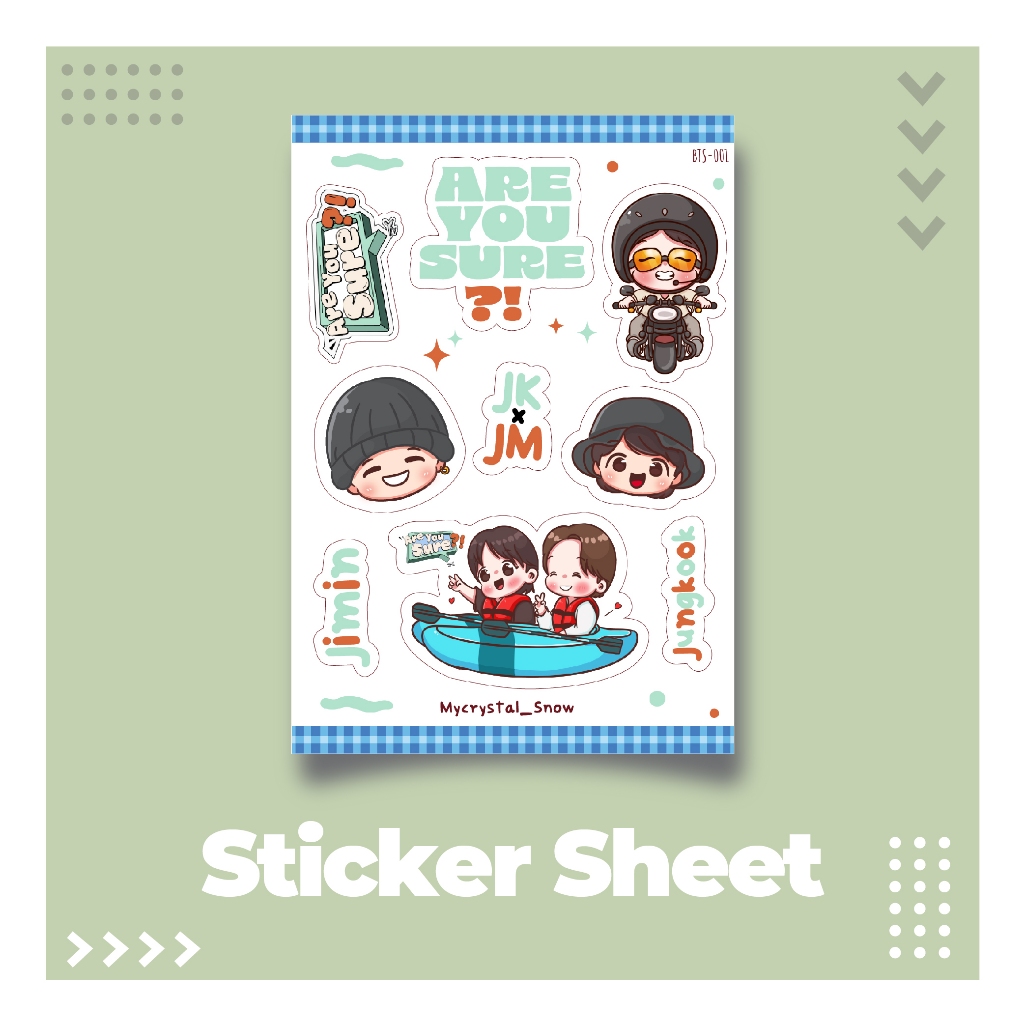 

Sticker Sheet | Jungkook Jimin Are You Sure | For Deco and Journalling