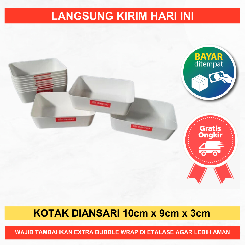 Wadah Kotak kancing diansari kecil 10½ x 9 x 3cm tebal - kotak serbaguna mur baut tebal grosir