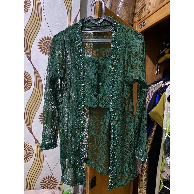 kebaya brokat ijo botol