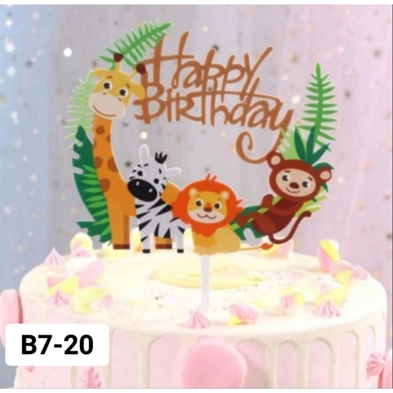 Topper zoo,Topper Binatang, Hiasan Kue binatang topper cake zoo