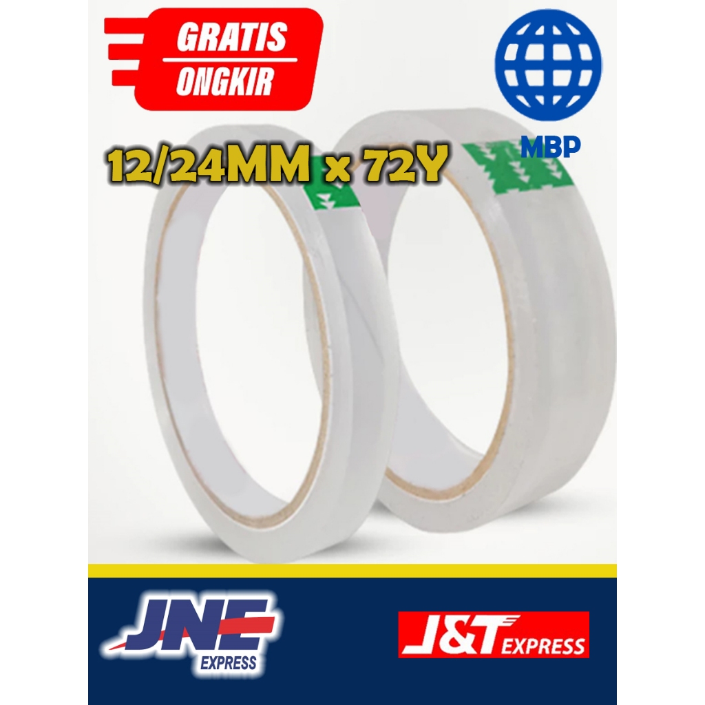 

12mm 72Y & 24mm 72Y Lakban/ Solatip Bening ATK/ TERMURAH/ BEST SELLER