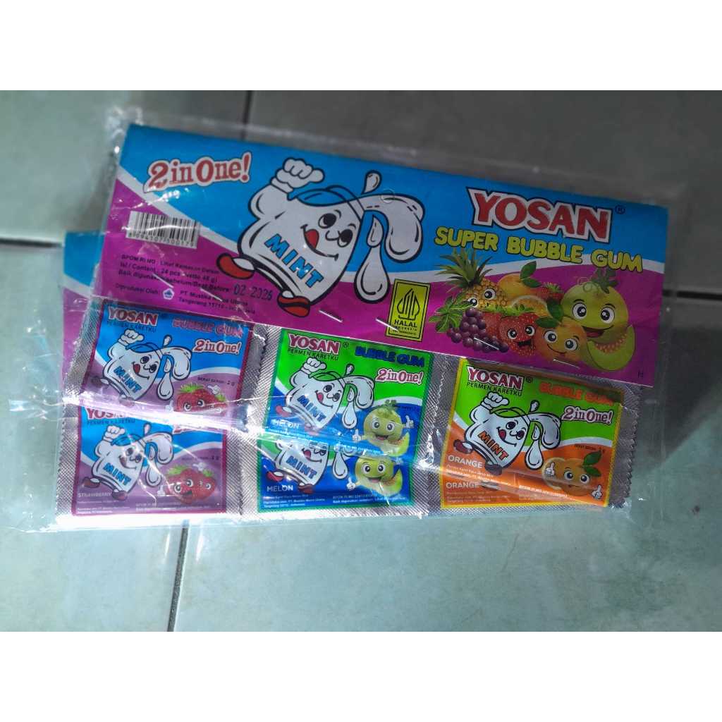 

YOSAN Permen Karet 1 Pack isi 24 pcs permen karet jadul