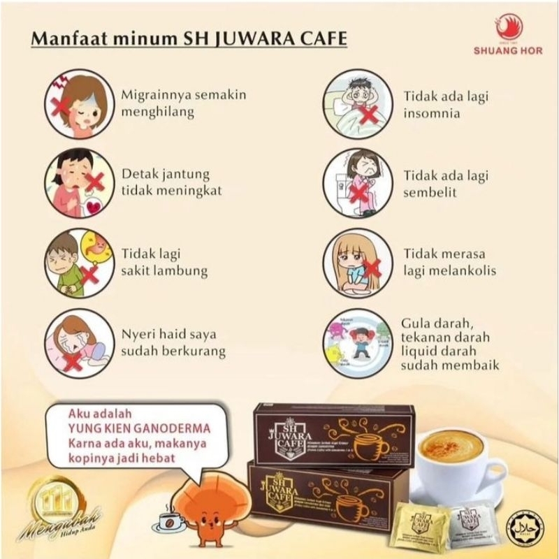 

KOPI SH JUWARA CAFE 3 IN 1 WITH GENODERMA / KOPI KESEHATAN