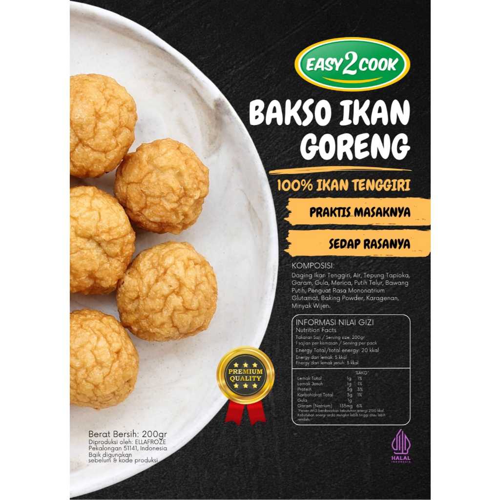 

Bakso Ikan Goreng EllaFroze 200g