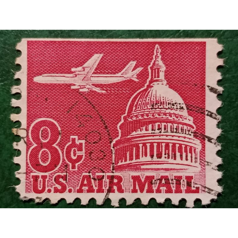 

Prangko USA 8 Cents Airplane Above Capitol Tahun 1962 USED