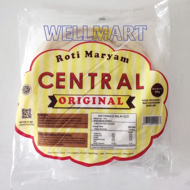 

Roti Maryam Original Central 500gr Isi 5 Pcs Roti Canai Roti Cane Frozen