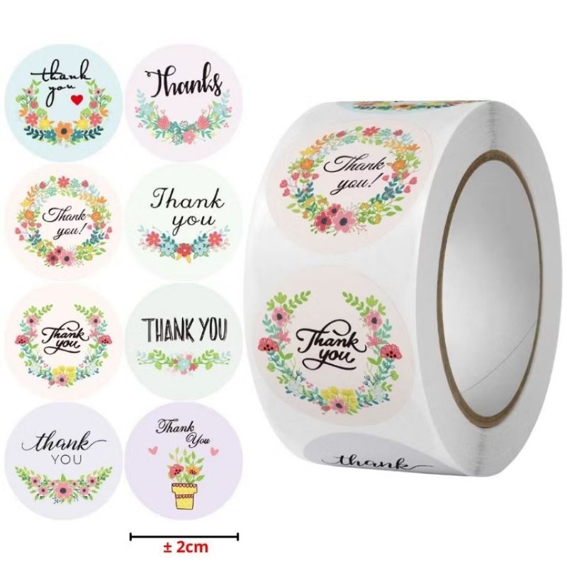 

STICKER THANK YOU AND HAPPY BIRTHDAY ROLL ISI 500 PCS UNIK LUCU