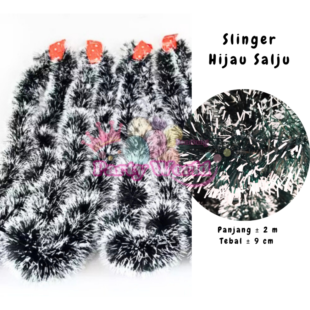 Slinger Natal Hijau Salju Tebal
