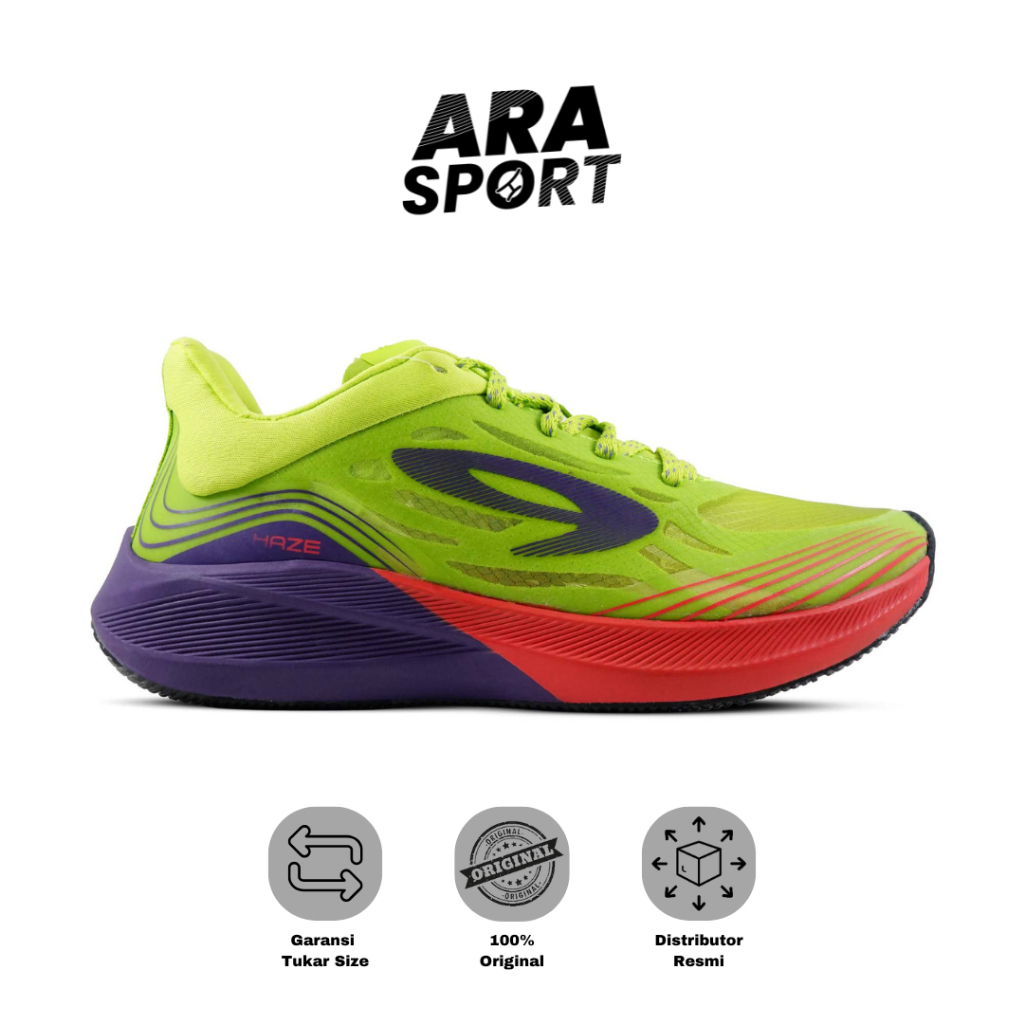 SEPATU LARI 910 ORIGINAL HAZE VISION 1.0 - HIJAU NEON/UNGU/MAGENTA