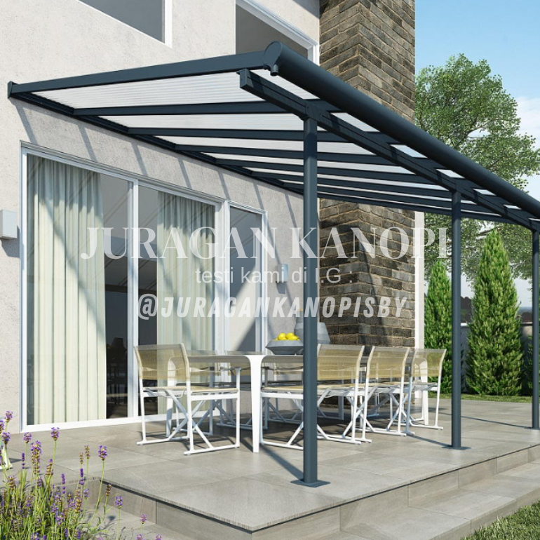 Kanopi Minimalis Atap Solarflat 3mm terpasang