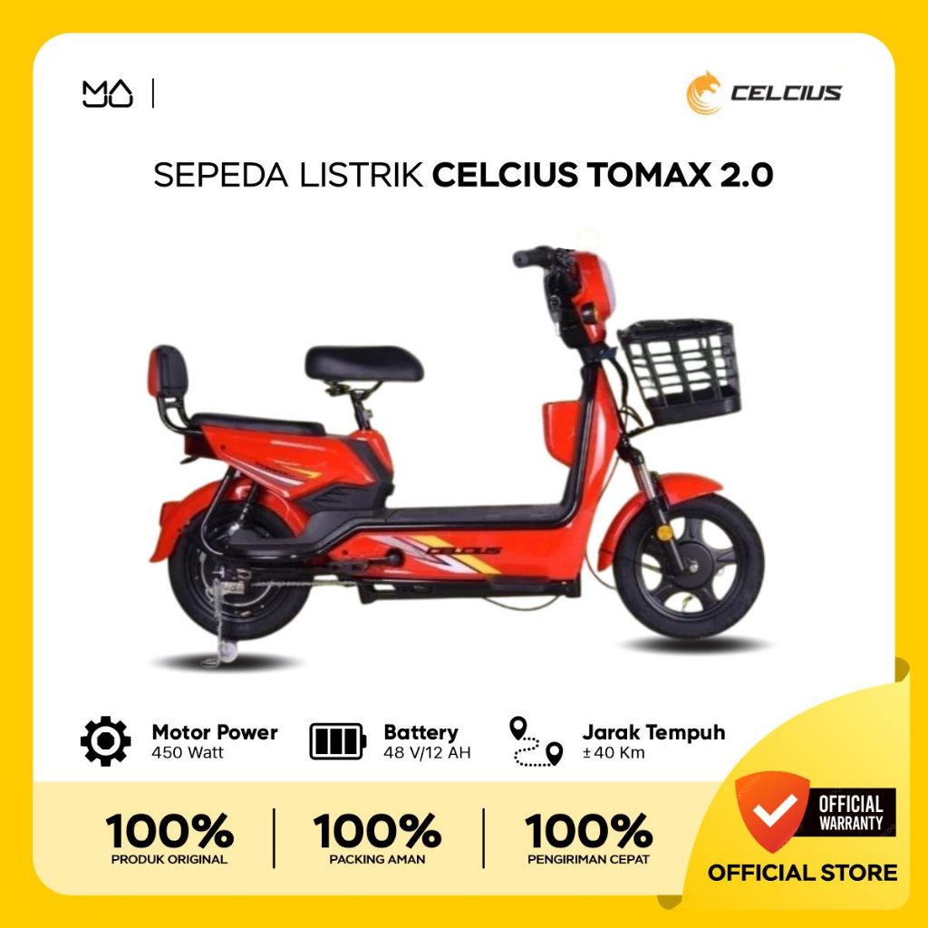 Sepeda Listrik Celcius Tomax 2.0 E Bike Electric 48V 500W NEW - Tomax 2.0 - Garansi Resmi