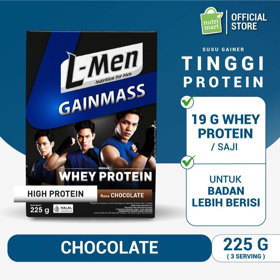L-Men L Men Susu Whey Protein - Gainmass Gain Mass Chocolate 225 g