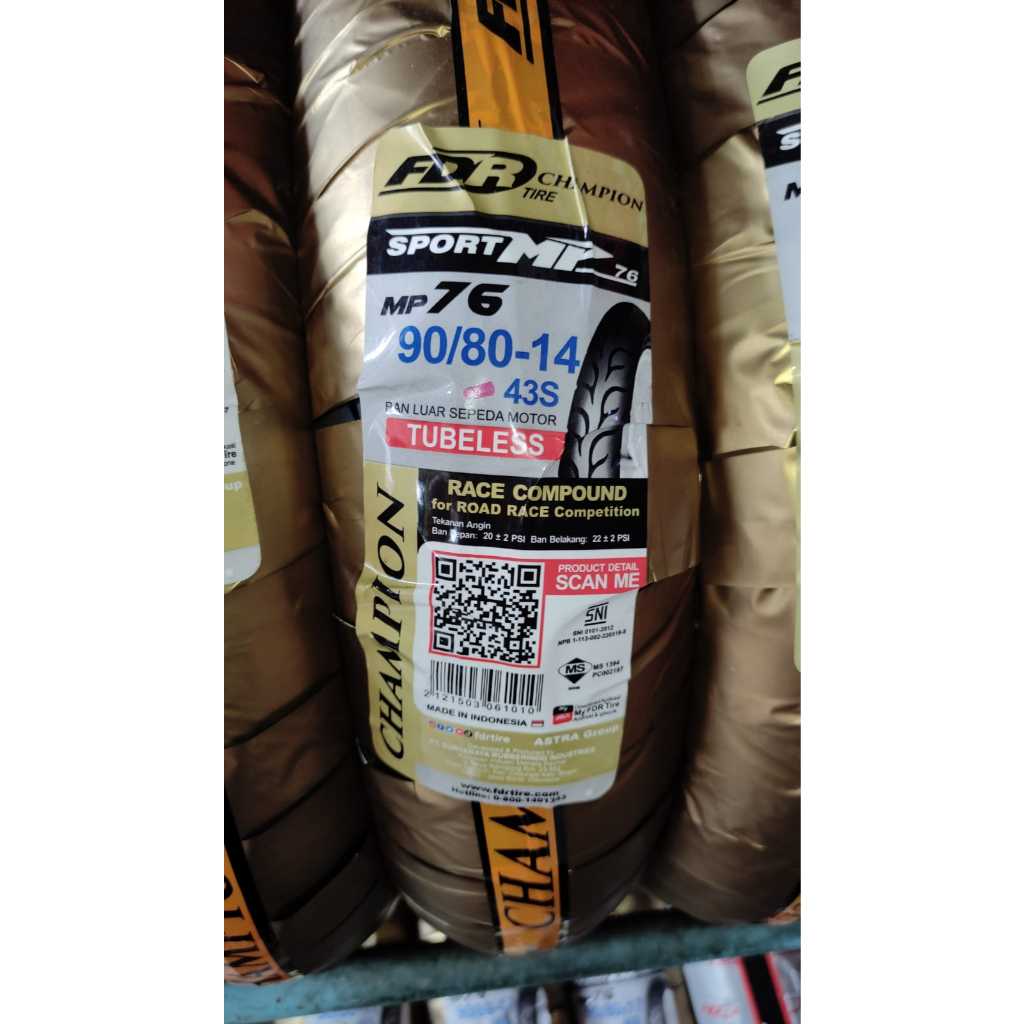 BAN LUAR FDR SPORT MP 76 UKURAN 90/80-14