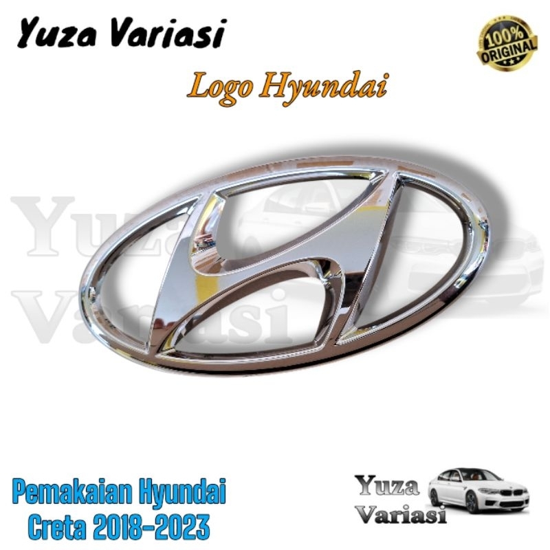 Logo Grill Depan Hyundai Chrome Original Hyundai Creta H1 // Logo Hyundai Chrome Original Hyundai Cr