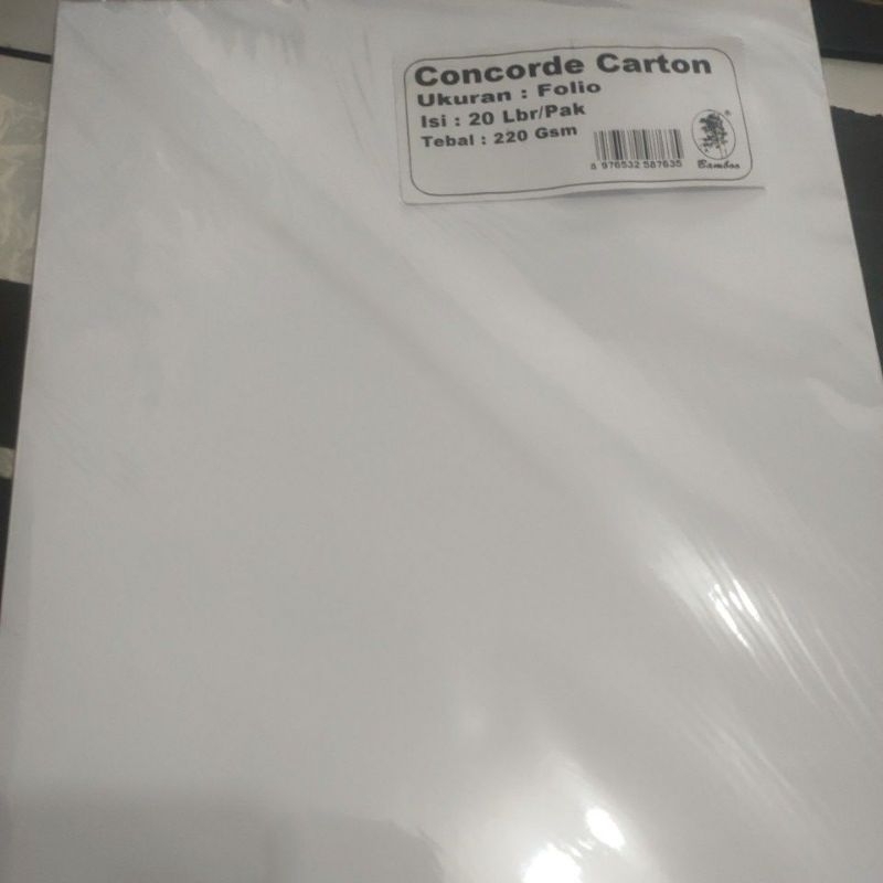 

kertas Concorde ukuran folio isi 20 lembar tebal 220 gsm