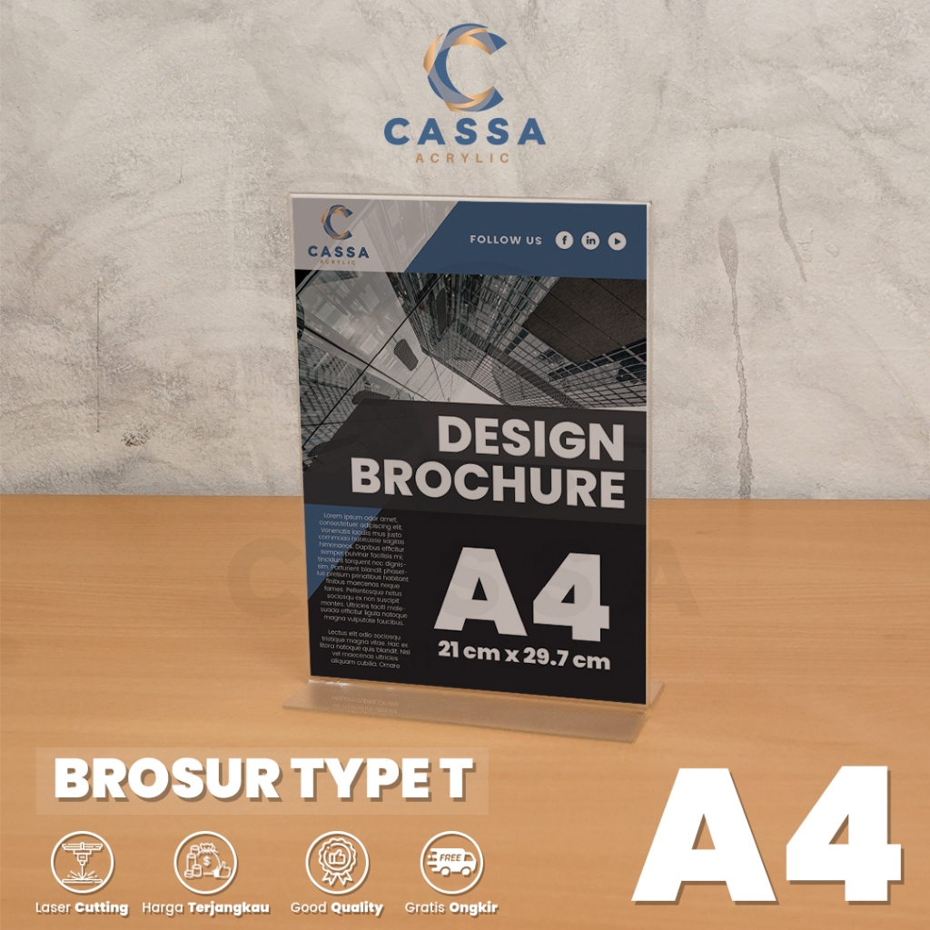 

Tempat Brosur A4 Potrait 2mm 2 Sisi / Tent Holder / Akrilik Display / Tent Card