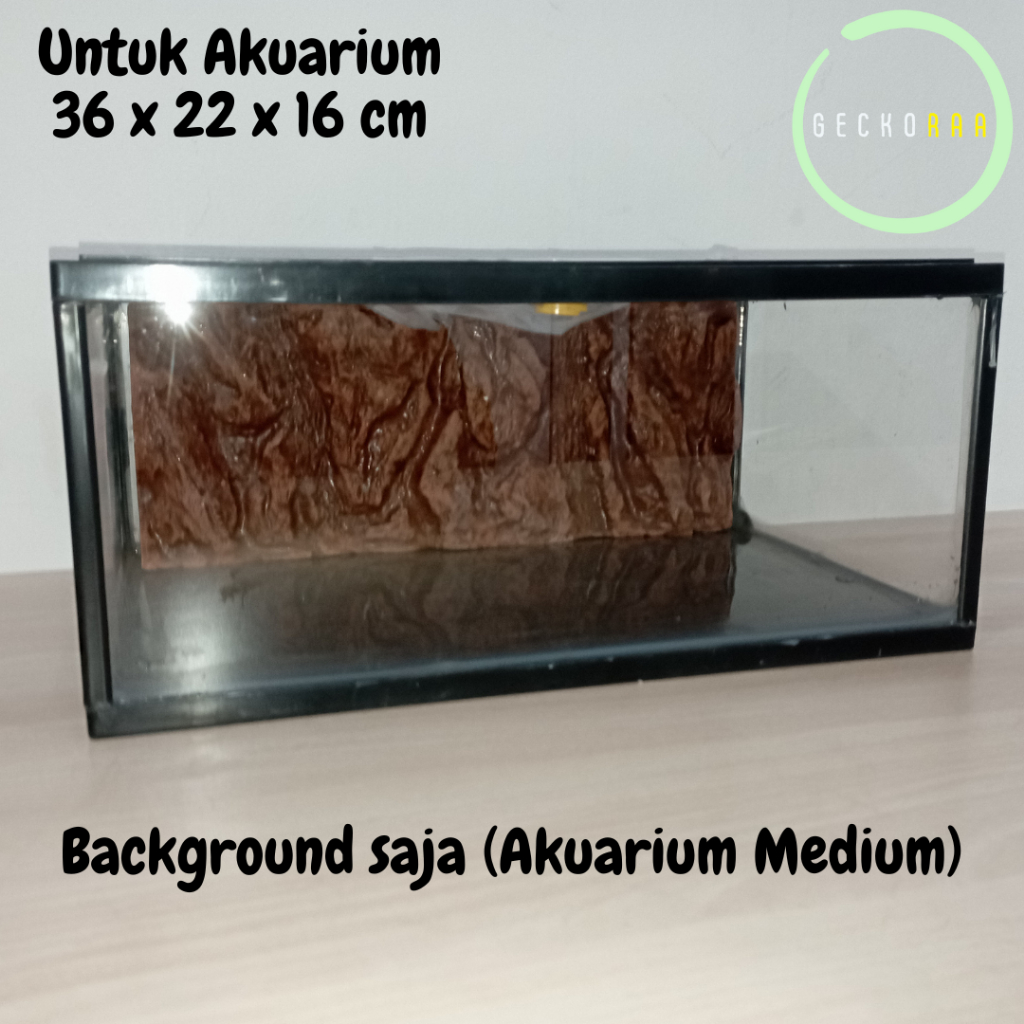 Background Latar Belakang Hiasan Akuarium Aquarium Ukuran Medium Sedang Reptil Gecko AFT