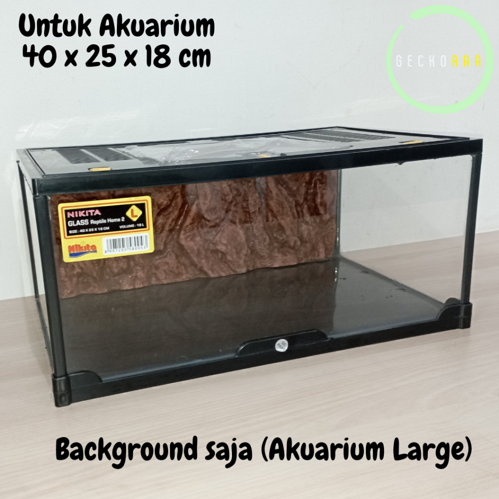 Background Latar Belakang Hiasan Akuarium Aquarium Ukuran Large Besar Reptil Gecko AFT