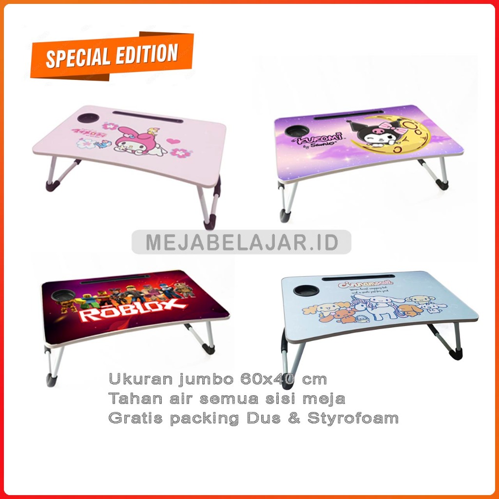 

Lezatoz_Genz (Special Edition) Meja Belajar Anak Kuromi / Cinnamoroll / Roblox Ukuran Jumbo 60X40 Cm