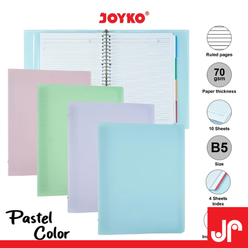 

JOYKO BINDER NOTE B5 MHPT-143 PASTEL COLOR/ MAP BINDER NOTE B5 PASTEL POLOS