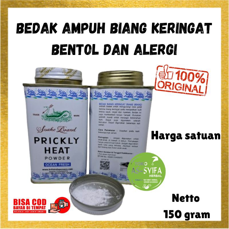 Bedak Biang Keringat Dan Gatal Prickly Heat Powder Ocean Fresh 150 Gram Original Bedak Ampuh Bentol