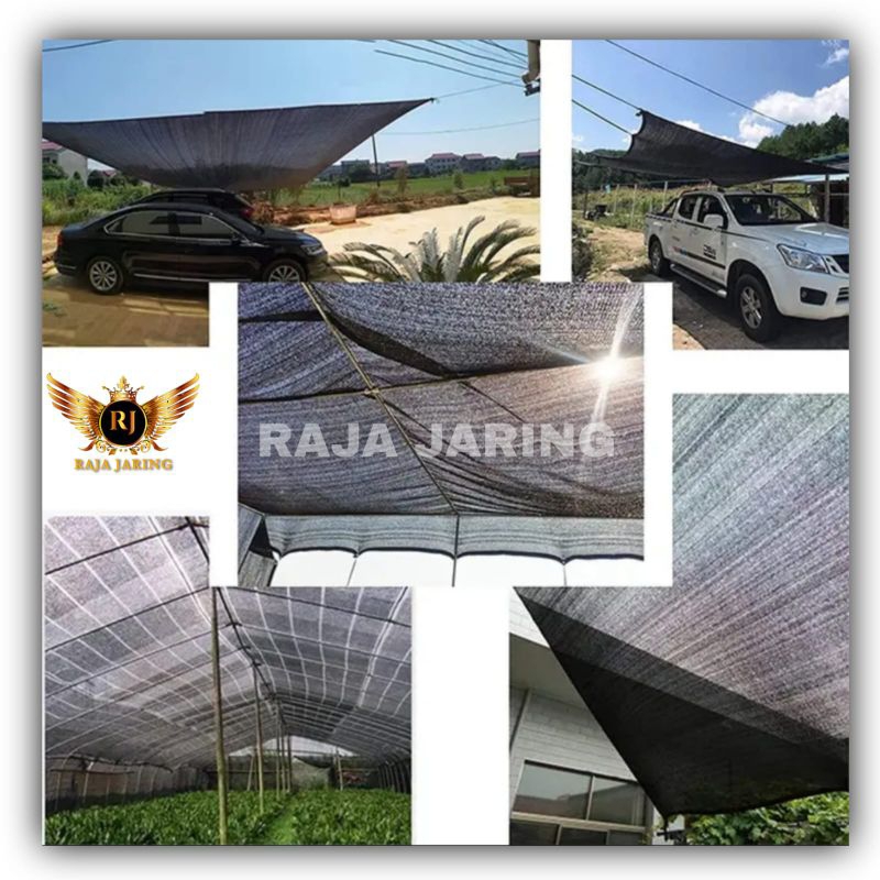 Paranet Nilon Nylon 85% Hitam List mata ayam per 1meter premium