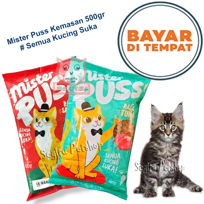 MAKANAN KUCING PERSIA ANGGORA HIMALAYA MAKANAN KUICNG MURAH MISTER PUSS 500GR