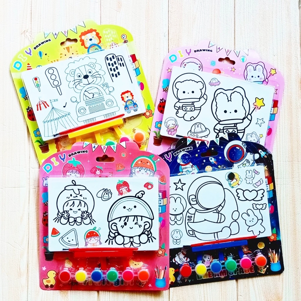 

COD Joymart Melukis Set 6 Lukis DIY Mewarnai Cat Air Watercolor Drawing Coloring Book