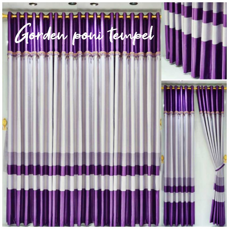 Gorden jendela Tinggi Bahan Blackout import premium tebal poni tempel rumbai