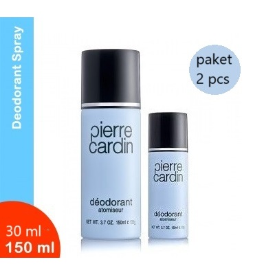 Pierre Cardin Deodoran Spray Putih - Paket 2 pcs 150 ml & Travel size 30 ml
