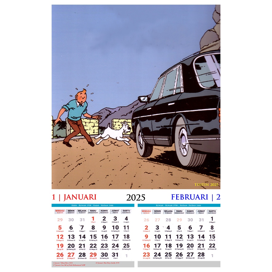 

Kalender 2025 Tema Komik Tintin