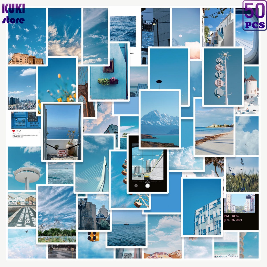 

50 Pcs Sticker Kincir Ria Langit Musim Panas Dan Foto Pemandangan Indah Lainnya