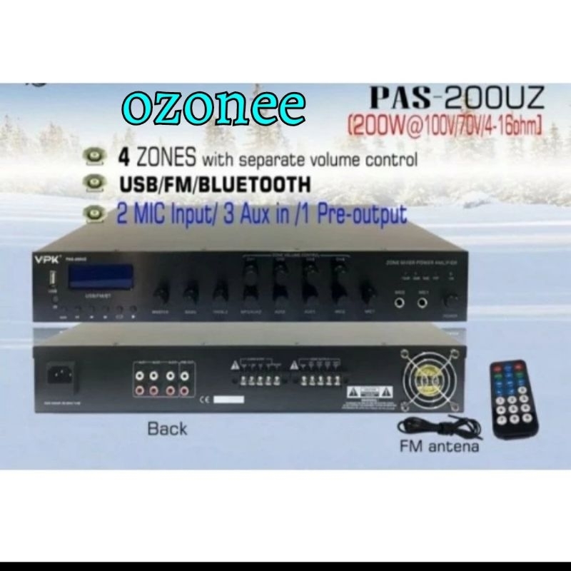 Ampli VPK Pas 200UZ Pas200  UZ 4 Zones 200 Watt Original
