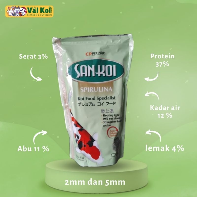 Sankoi Spirulina 1kg Pakan Ikan Koi Makanan Ikan Koi
