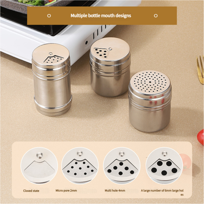 

Penyeberangan Bumbu Barbecue, Wadah Bumbu Stainless Steel, Lada dan Cabe Bubuk, Bumbu Za'tan dan Biji Hitam, Botol Bumbu yang Dapat Diatur Putar