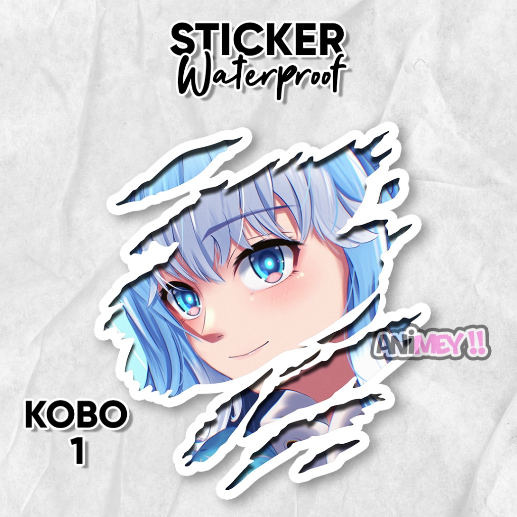 Stiker Scratch Kobo Kanaeru Hololive / Sticker Anime Waterproof