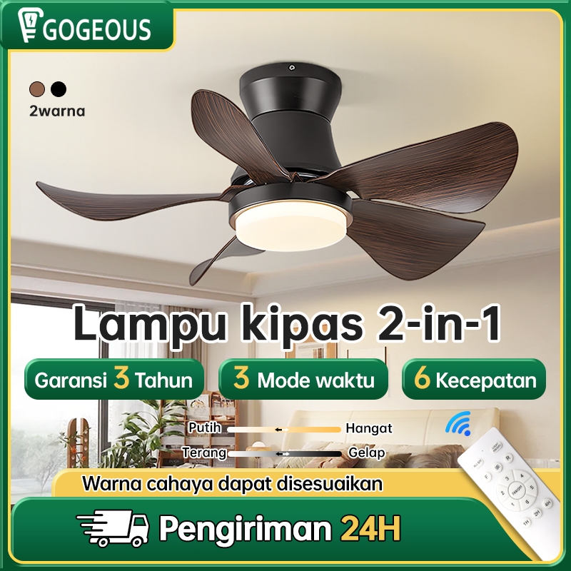 Gogeous 26Inci kipas angin plafon lampu Jenis langit-langit gantung Motor DC dekoratif Nordik lampu 