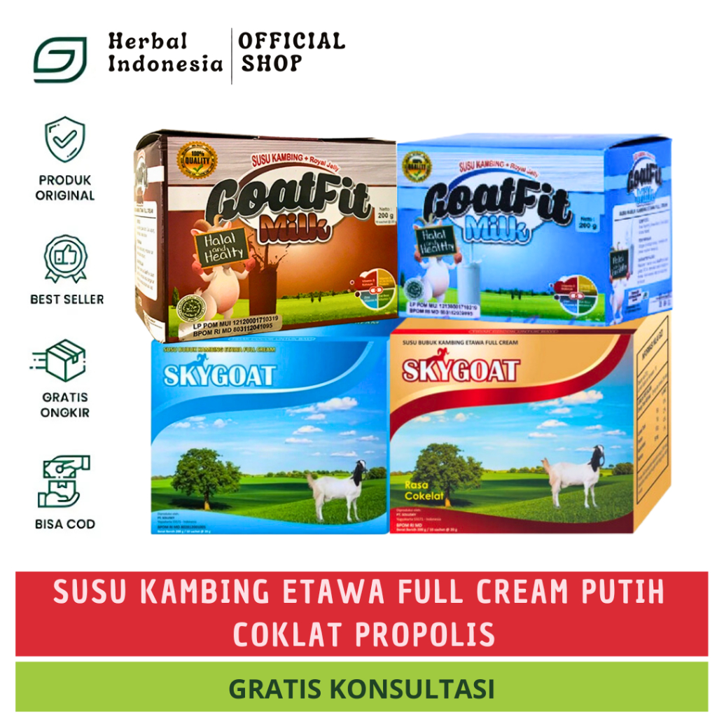 

SUSU KAMBING ETAWA FULL CREAM PUTIH COKLAT PROPOLIS