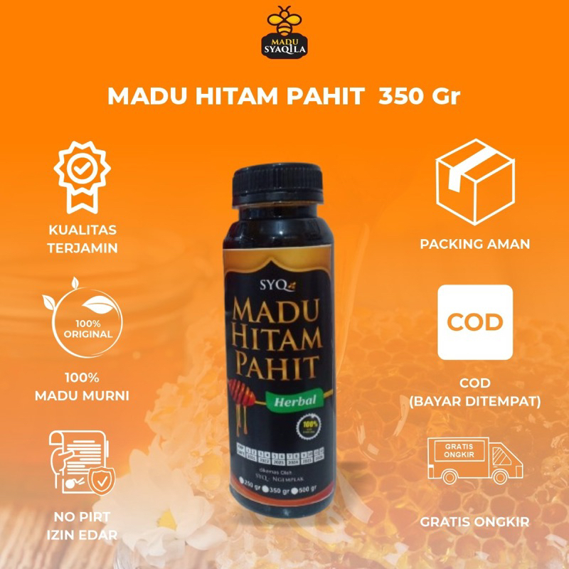 

Madu Syaqila |Madu Hitam pahit Herbal 350Gram| Madu Herbal