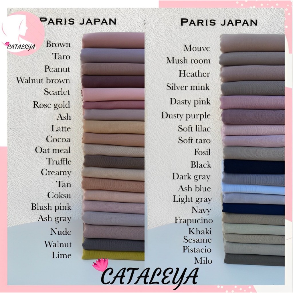 {Cataleya} Hijab Segi Empat Japan Premium Jilbab Sekolah Harian Segi Empat H21